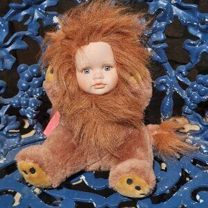Lion Plush Doll With Porcelain Face "Rory" By Show-Stoppers Inc.